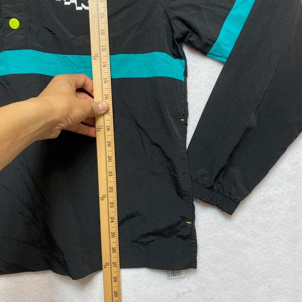 Star Wars Jacket Mens Medium Black Teal Rebel Leader Pullover Neon